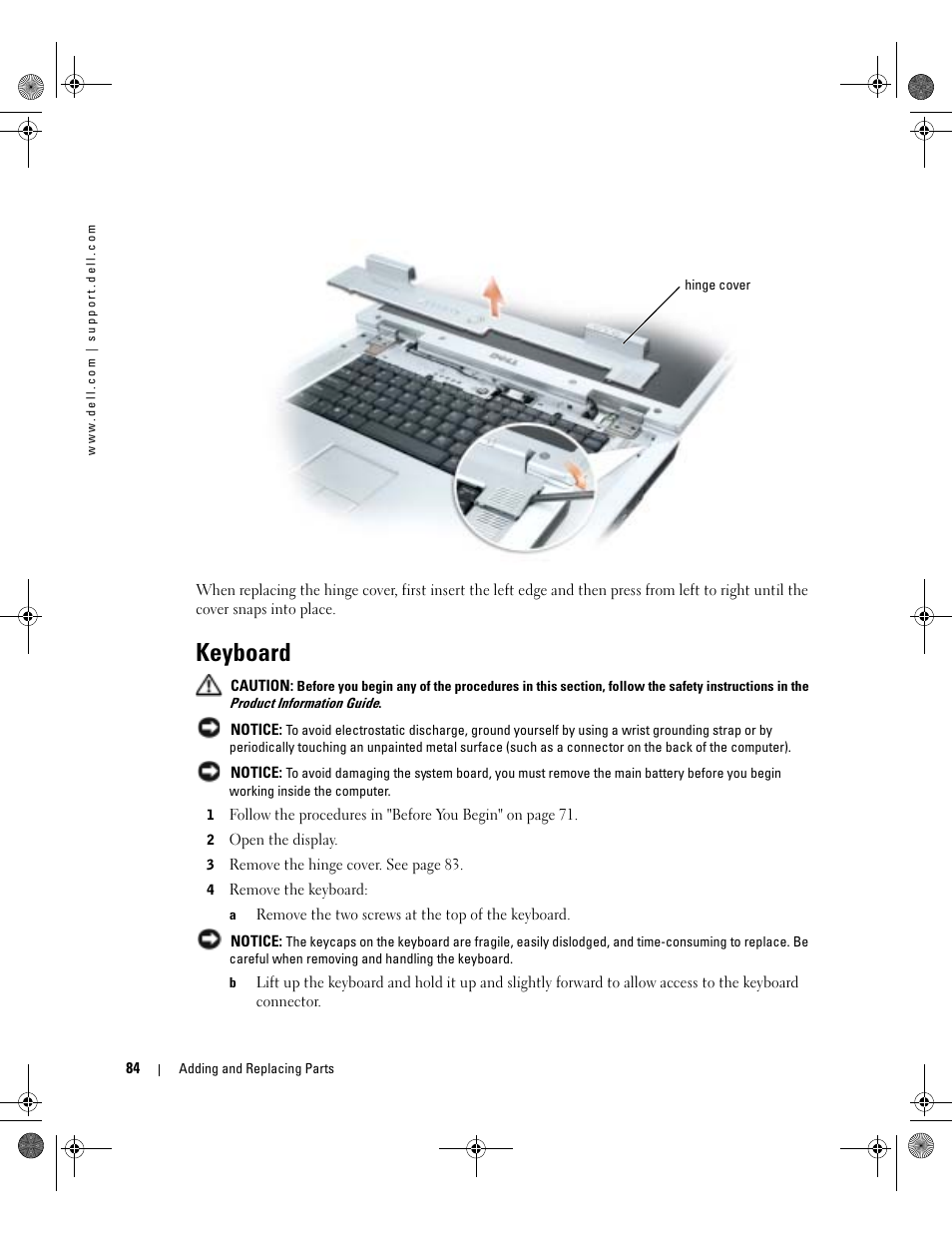 Keyboard | Dell Inspiron 9200 User Manual | Page 84 / 122