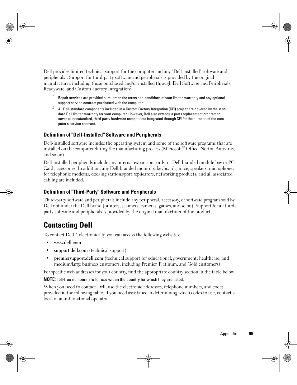 Contacting dell | Dell Inspiron 9200 User Manual | Page 99 / 122