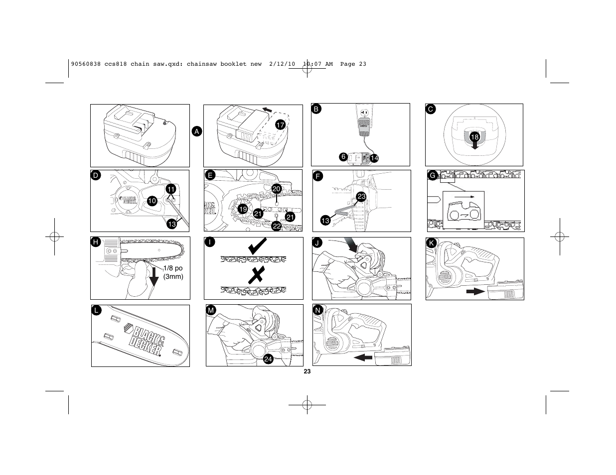 Black & Decker CCS818 User Manual | Page 23 / 56