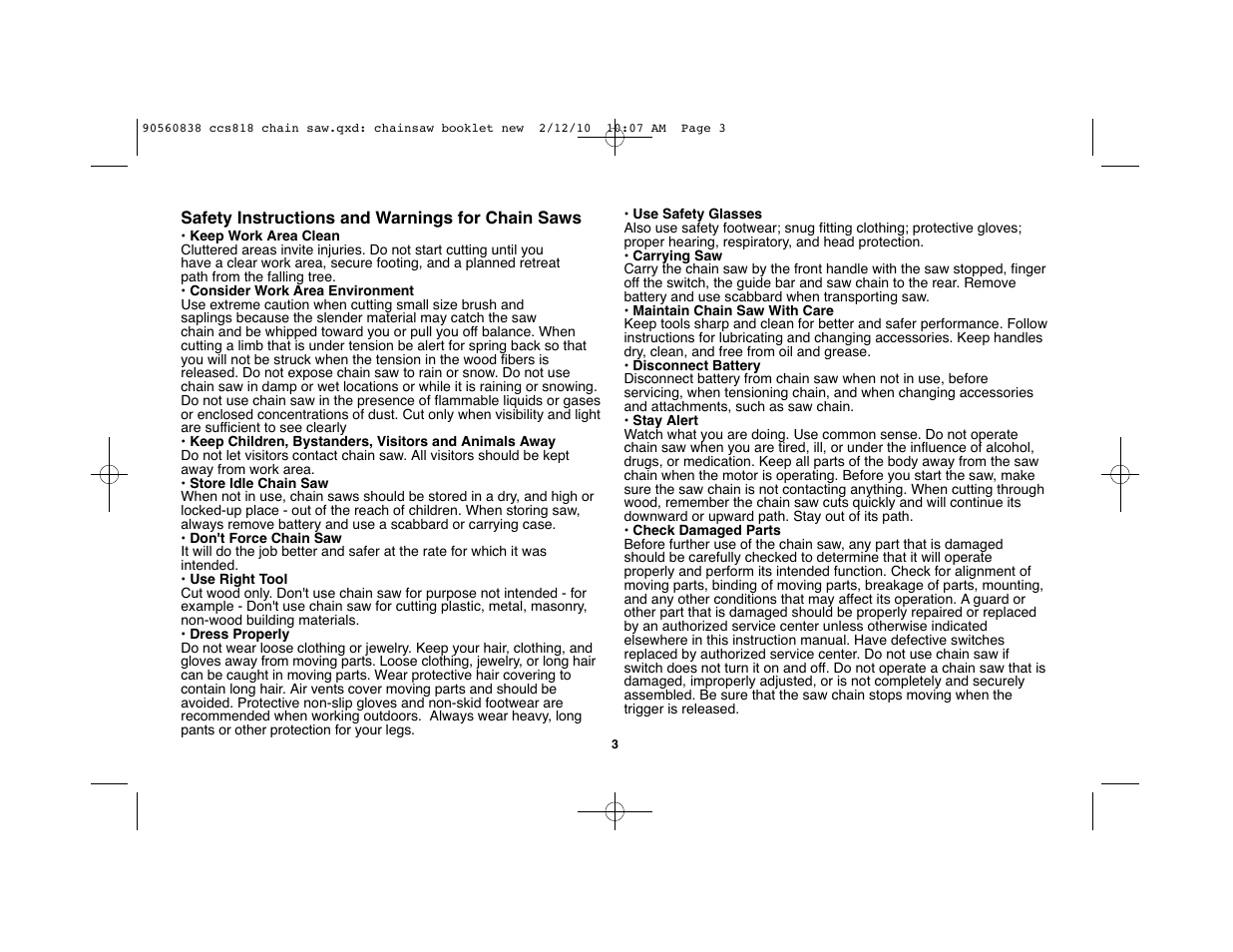 Black & Decker CCS818 User Manual | Page 3 / 56