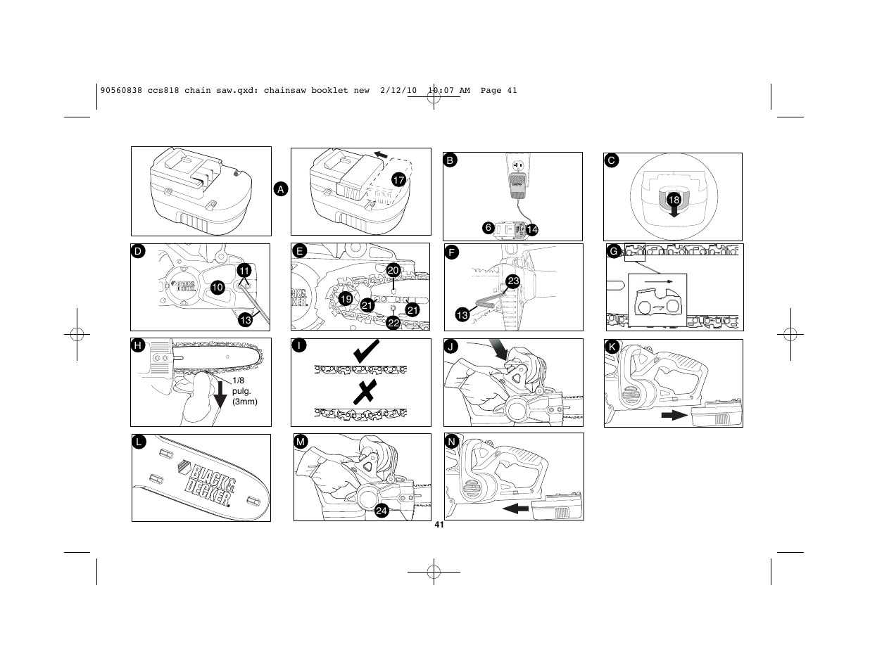 Black & Decker CCS818 User Manual | Page 41 / 56