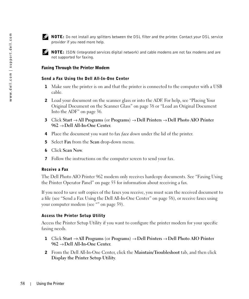 Dell 962 All In One Photo Printer User Manual | Page 58 / 122