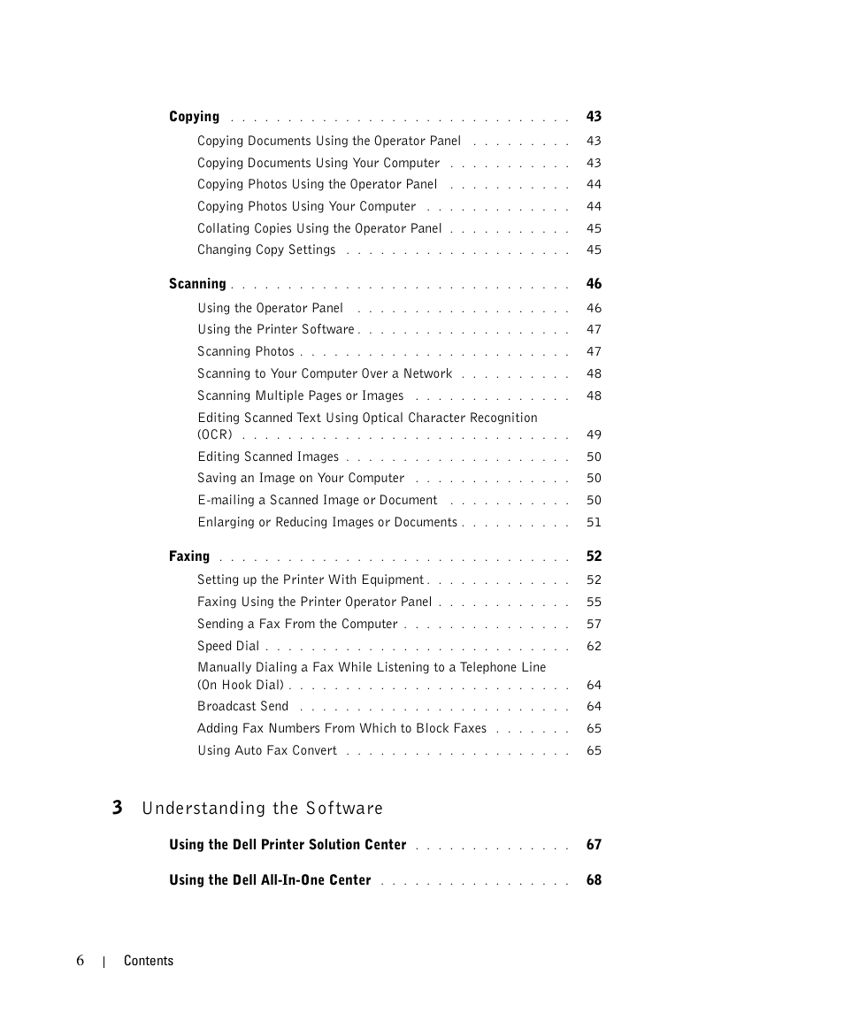3understanding the software | Dell 962 All In One Photo Printer User Manual | Page 6 / 122