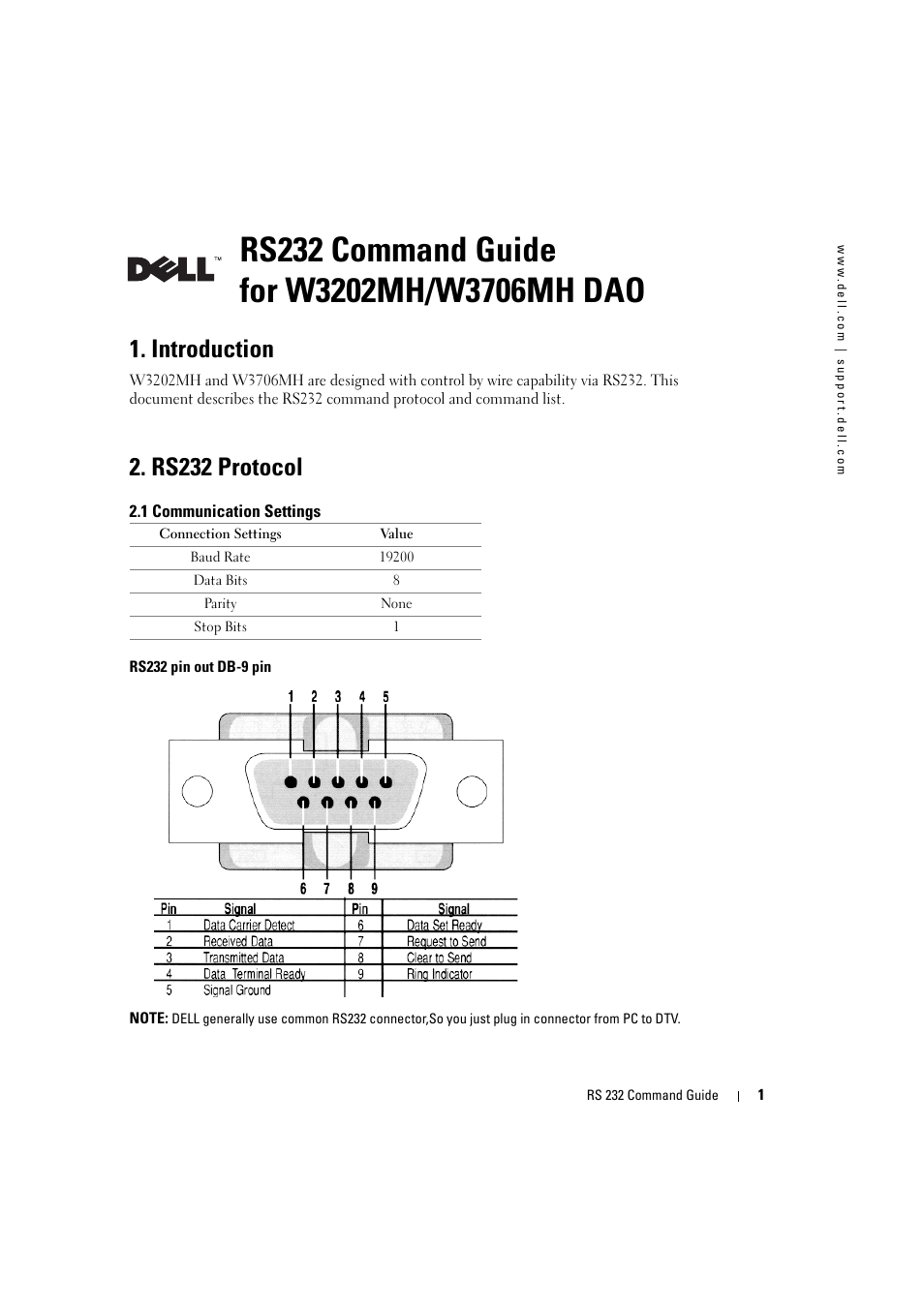 Dell LCD TV W3706MH User Manual | 6 pages