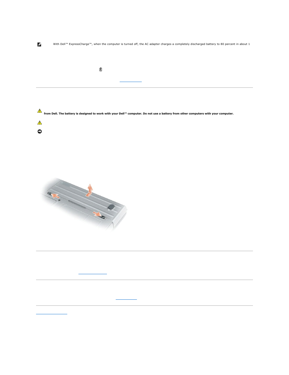 Replacing the battery, Storing a battery, Battery errors | Dell Precision M2300 (Late 2007) User Manual | Page 15 / 104