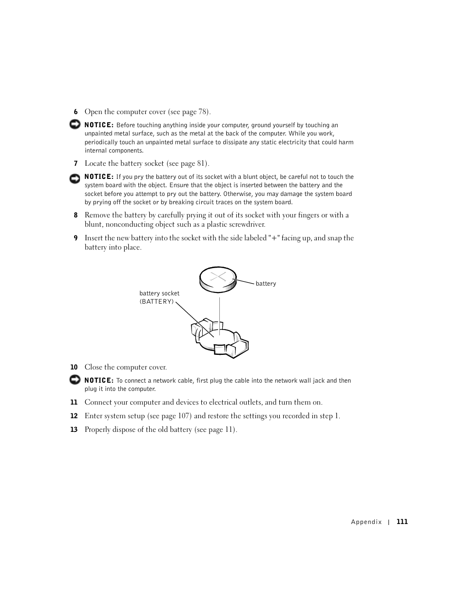 Ect settings in step 12 | Dell Dimension 8300 User Manual | Page 111 / 146