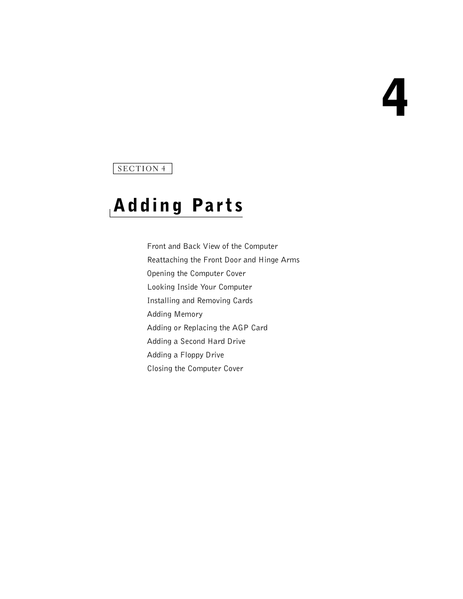 Adding parts, 4 adding parts | Dell Dimension 8300 User Manual | Page 69 / 146