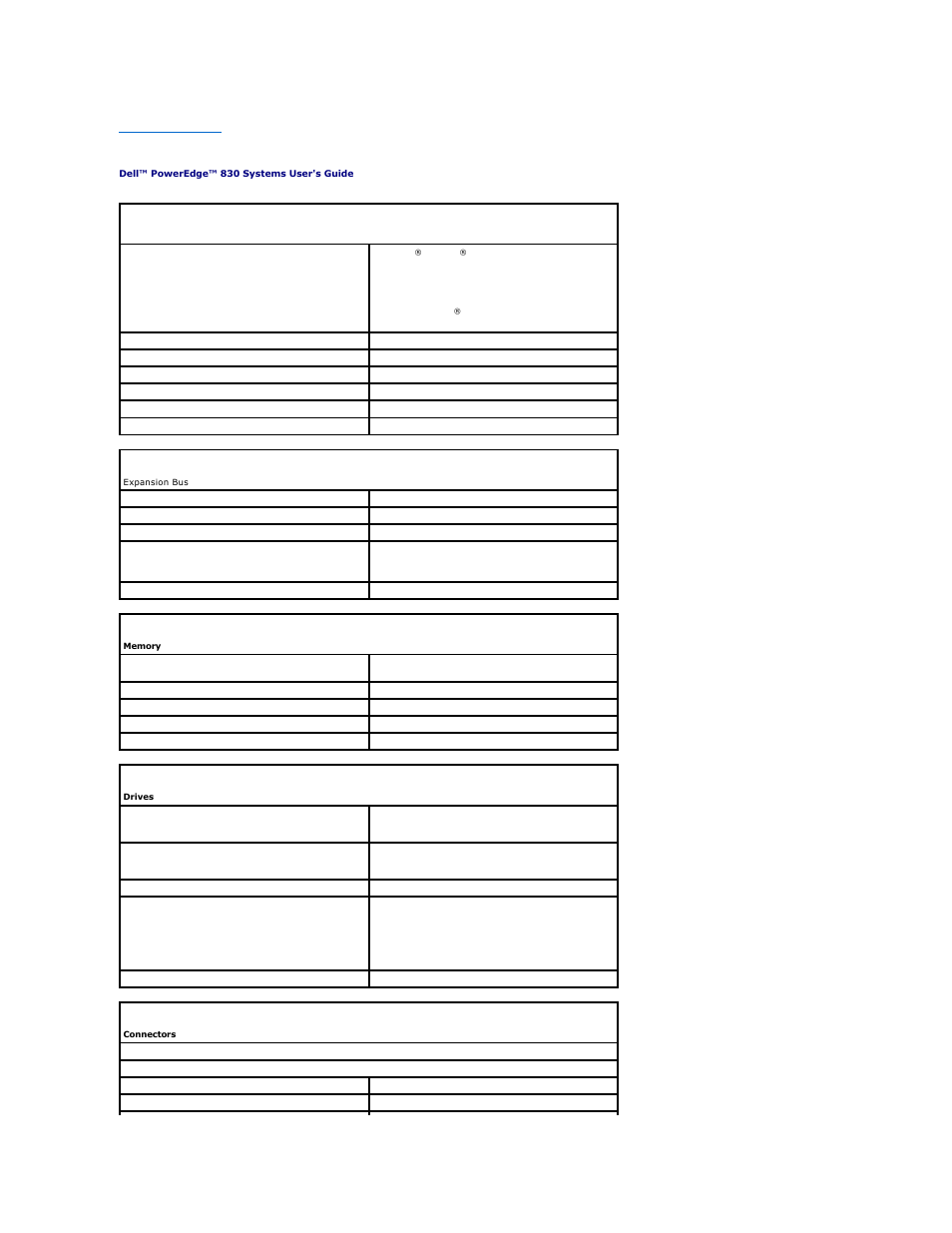 Technical specifications | Dell PowerEdge 830 User Manual | Page 2 / 21
