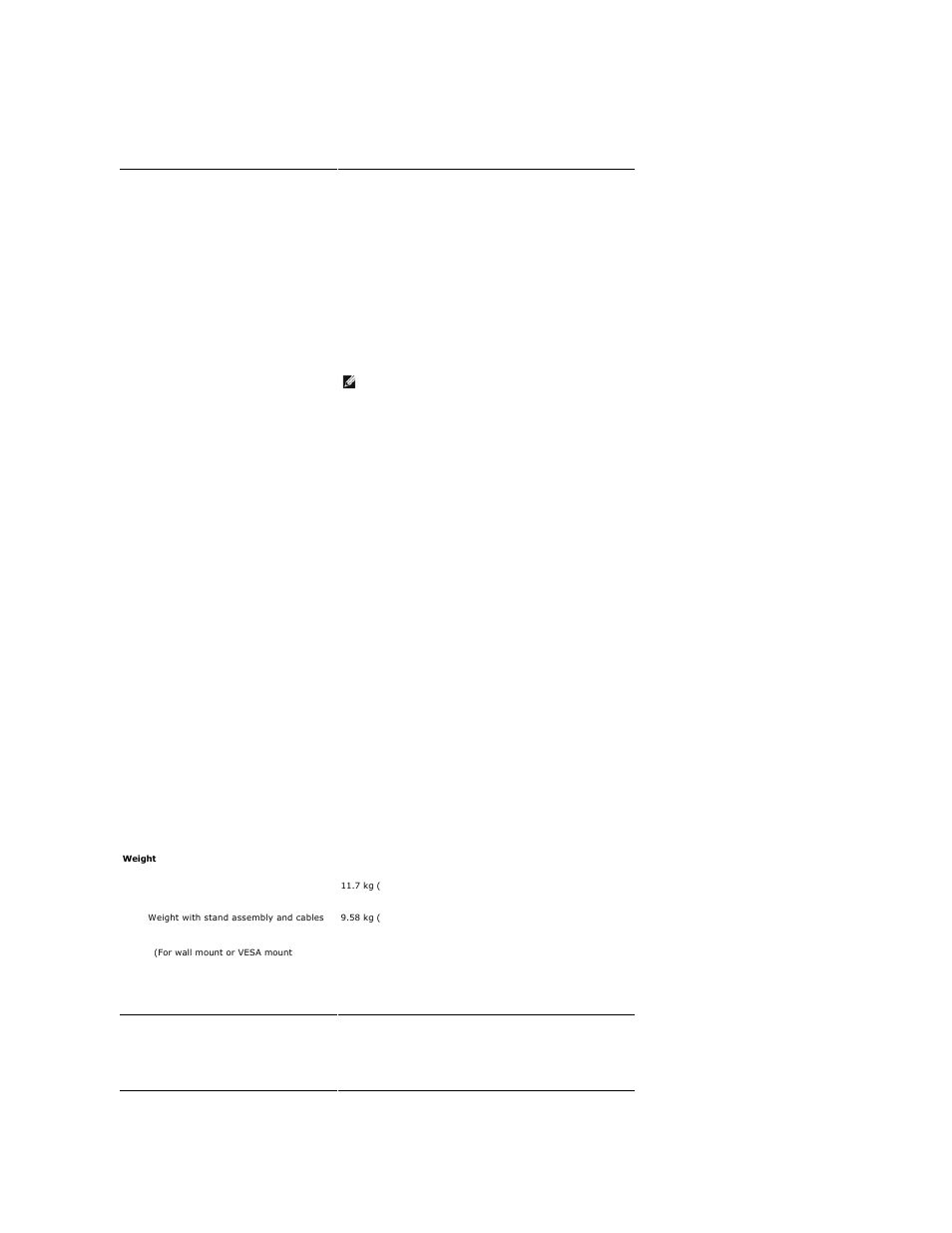 Physical characteristics, Environmental | Dell 2408WFP Monitor User Manual | Page 10 / 41