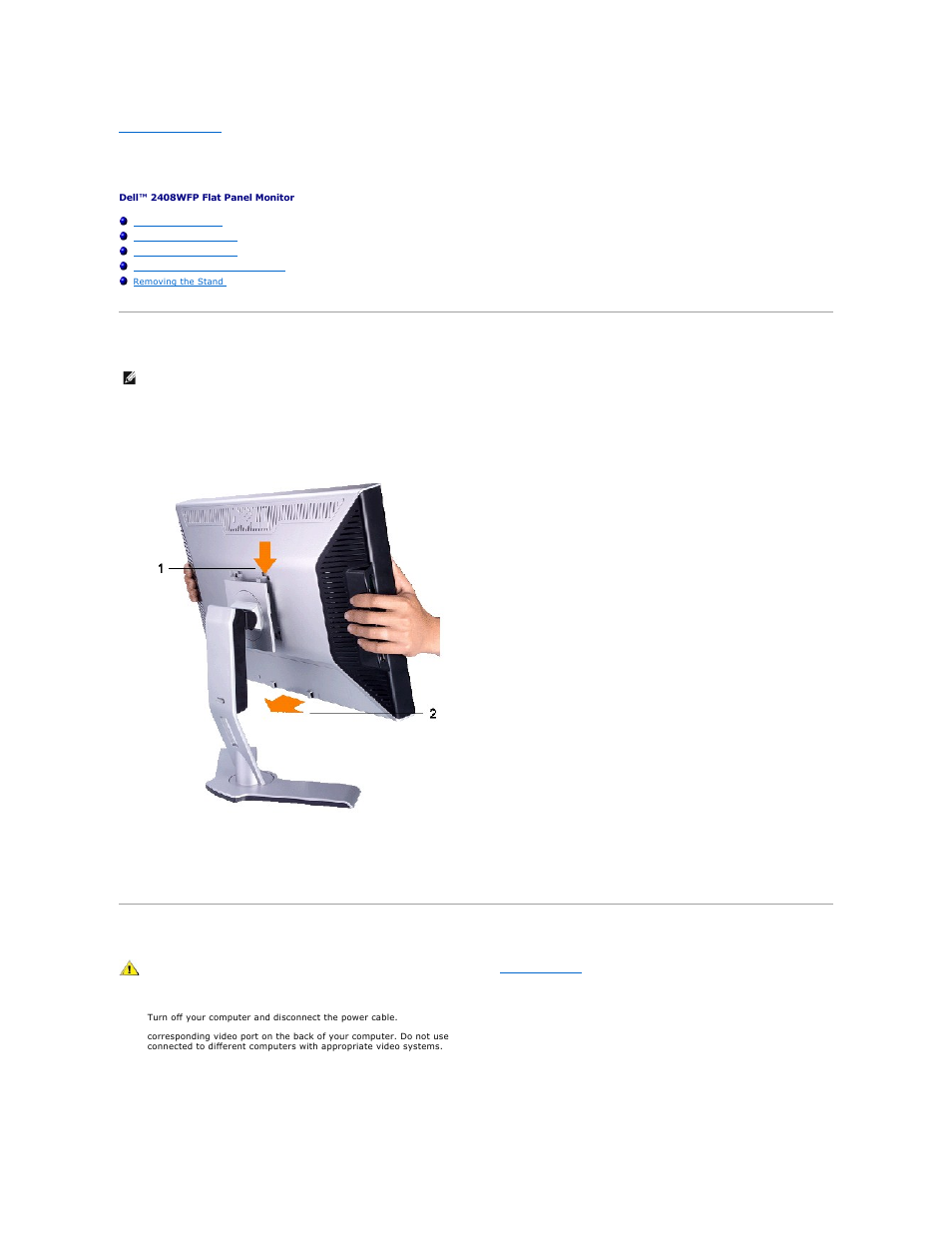 Setting up the monitor, Attaching the stand, Connecting your monitor | Dell 2408WFP Monitor User Manual | Page 33 / 41