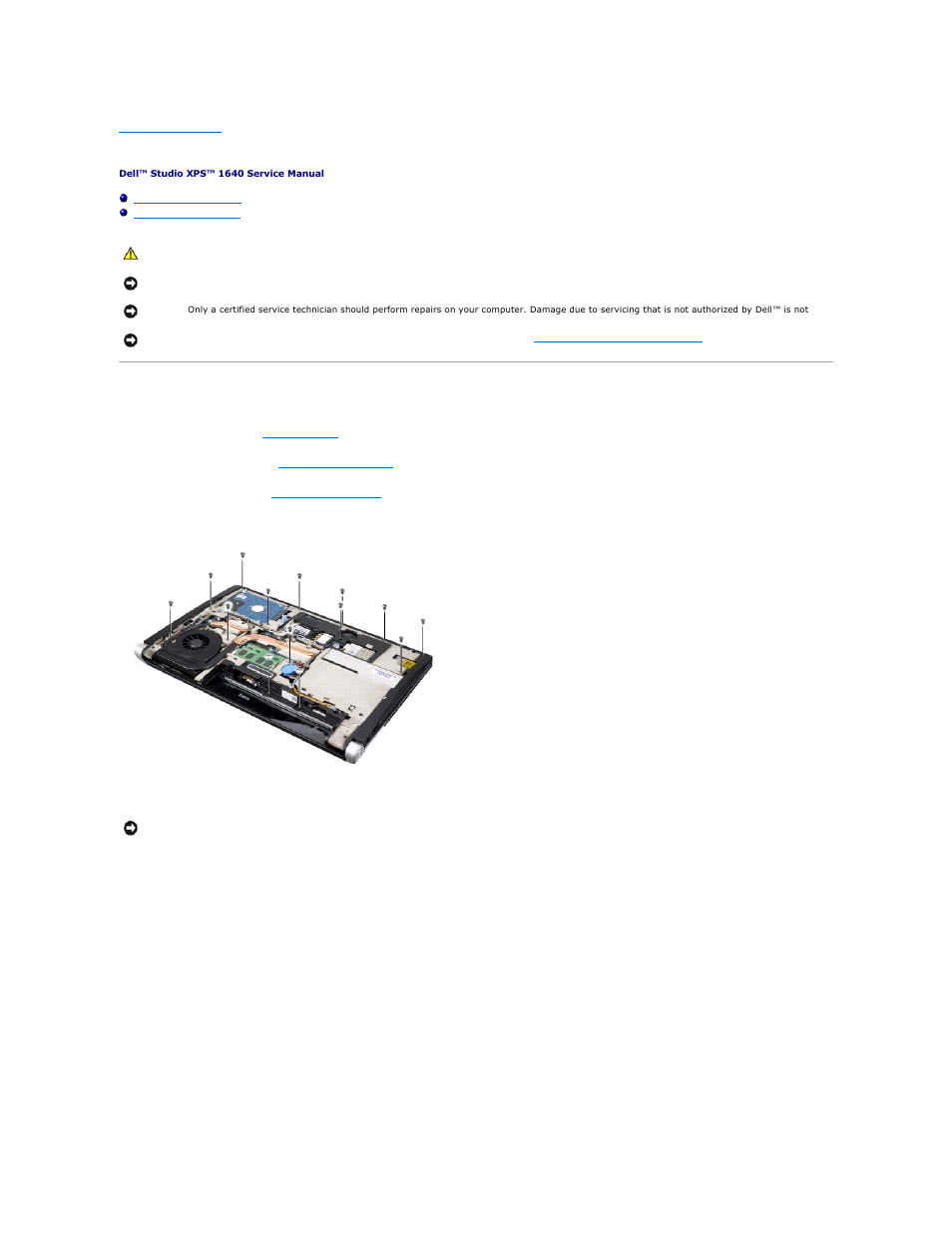 Palm rest, Removing the palm rest | Dell Studio XPS 1647 (Early 2010) User Manual | Page 37 / 47