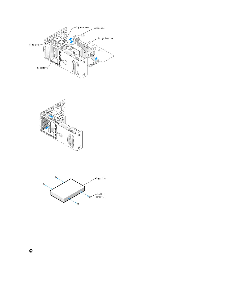 Installing a floppy drive | Dell Dimension 9100 User Manual | Page 25 / 52