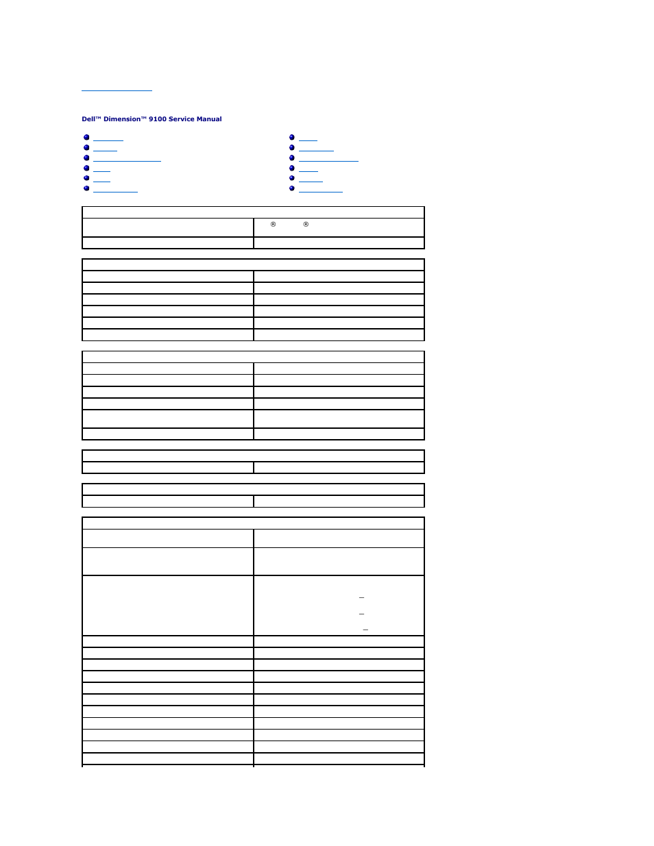 Specifications | Dell Dimension 9100 User Manual | Page 40 / 52