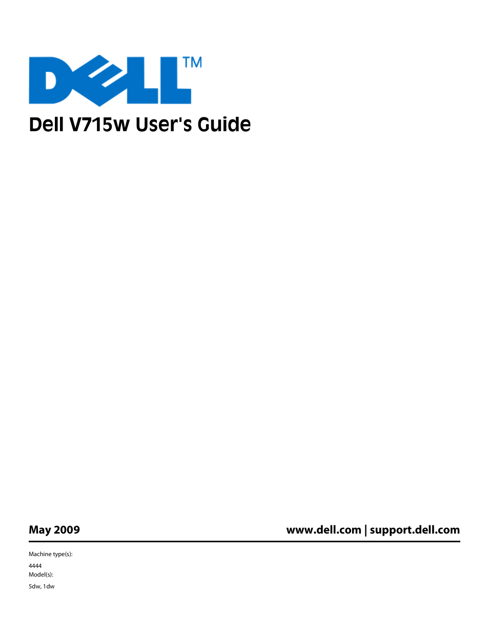 Dell V715w All In One Wireless Inkjet Printer User Manual | 150 pages