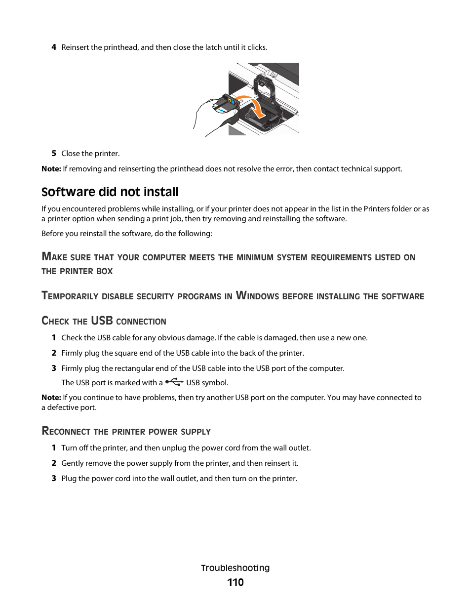 Software did not install | Dell V715w All In One Wireless Inkjet Printer User Manual | Page 110 / 150