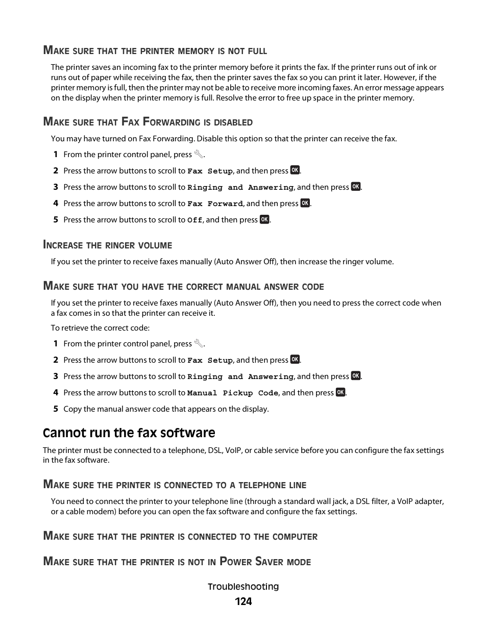 Cannot run the fax software | Dell V715w All In One Wireless Inkjet Printer User Manual | Page 124 / 150