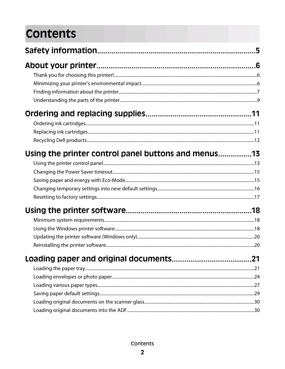 Dell V715w All In One Wireless Inkjet Printer User Manual | Page 2 / 150