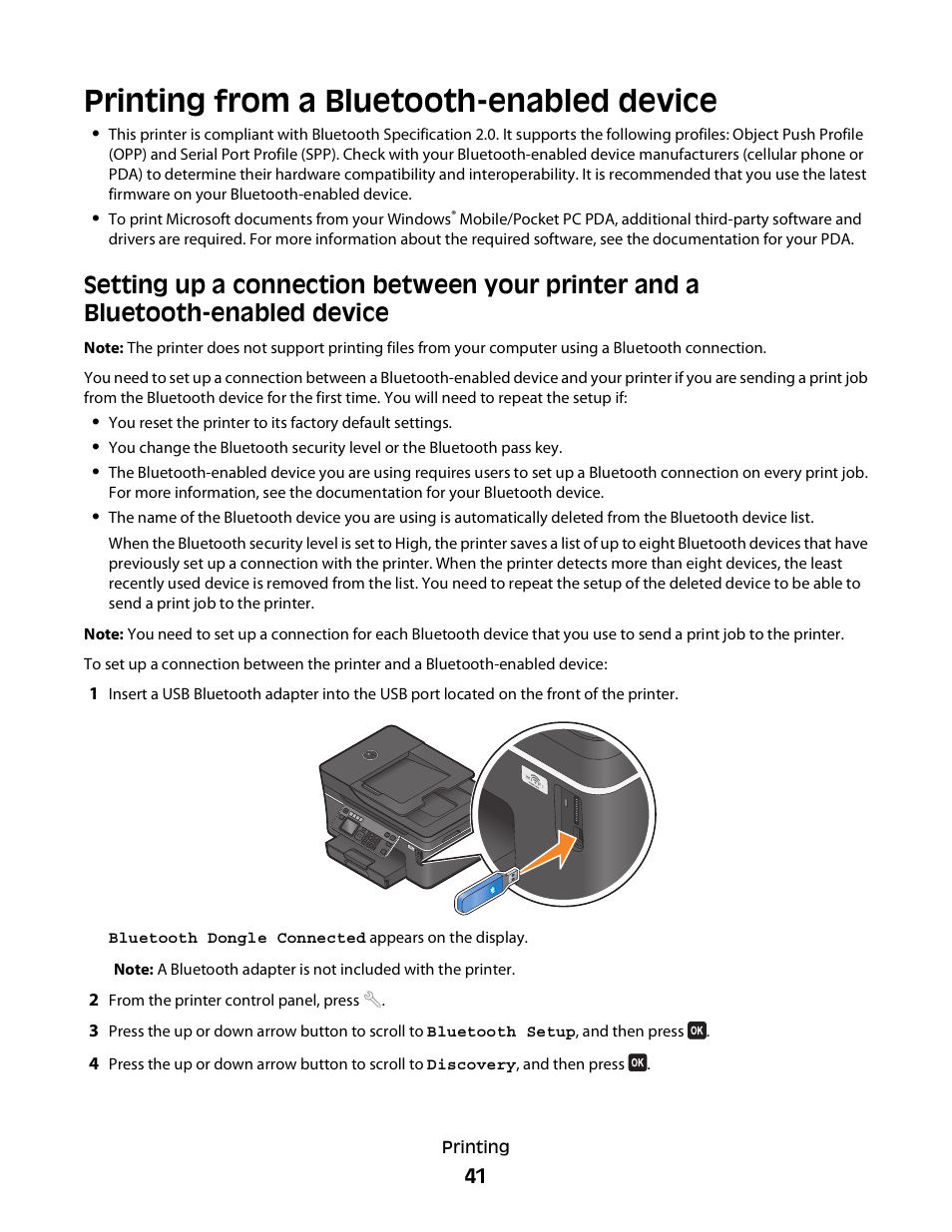 Printing from a bluetooth-enabled device | Dell V715w All In One Wireless Inkjet Printer User Manual | Page 41 / 150
