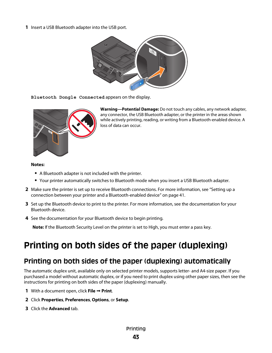 Printing on both sides of the paper (duplexing) | Dell V715w All In One Wireless Inkjet Printer User Manual | Page 43 / 150