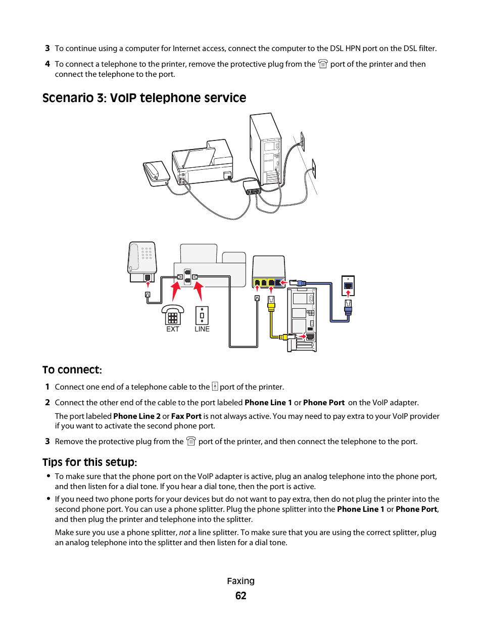 Scenario 3: voip telephone service | Dell V715w All In One Wireless Inkjet Printer User Manual | Page 62 / 150