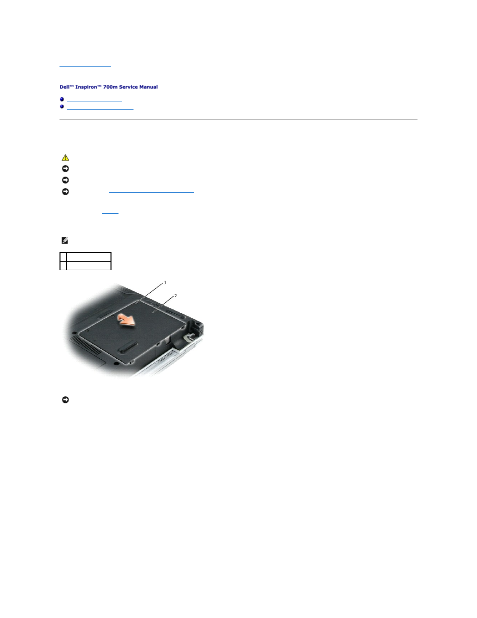 Hard drive, Replacing the hard drive | Dell Inspiron 700M User Manual | Page 15 / 39