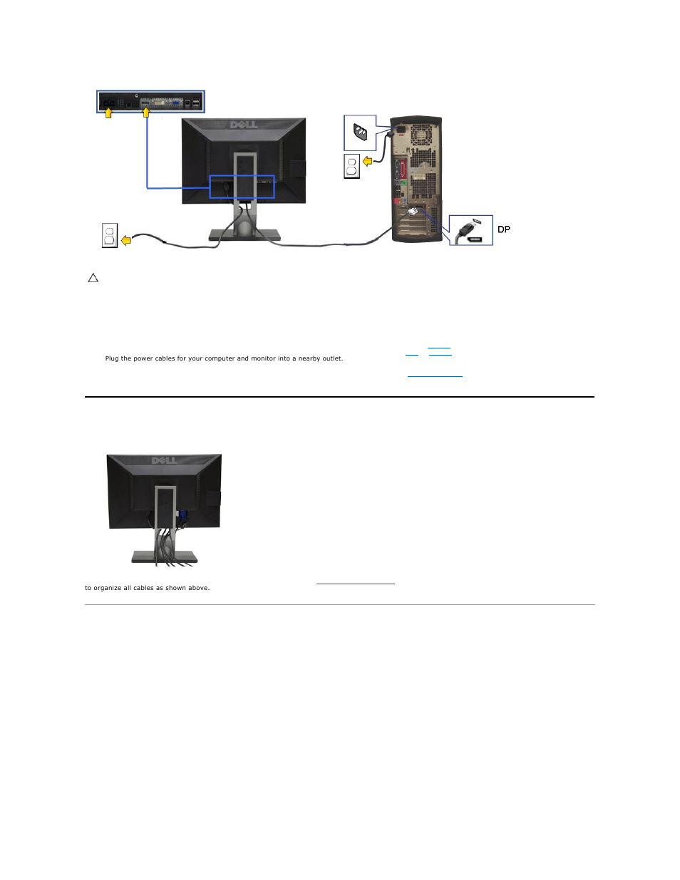 Organizing your cables, Attaching the soundbar (optional), Connecting the usb cable | Dell P2210 Monitor User Manual | Page 26 / 32