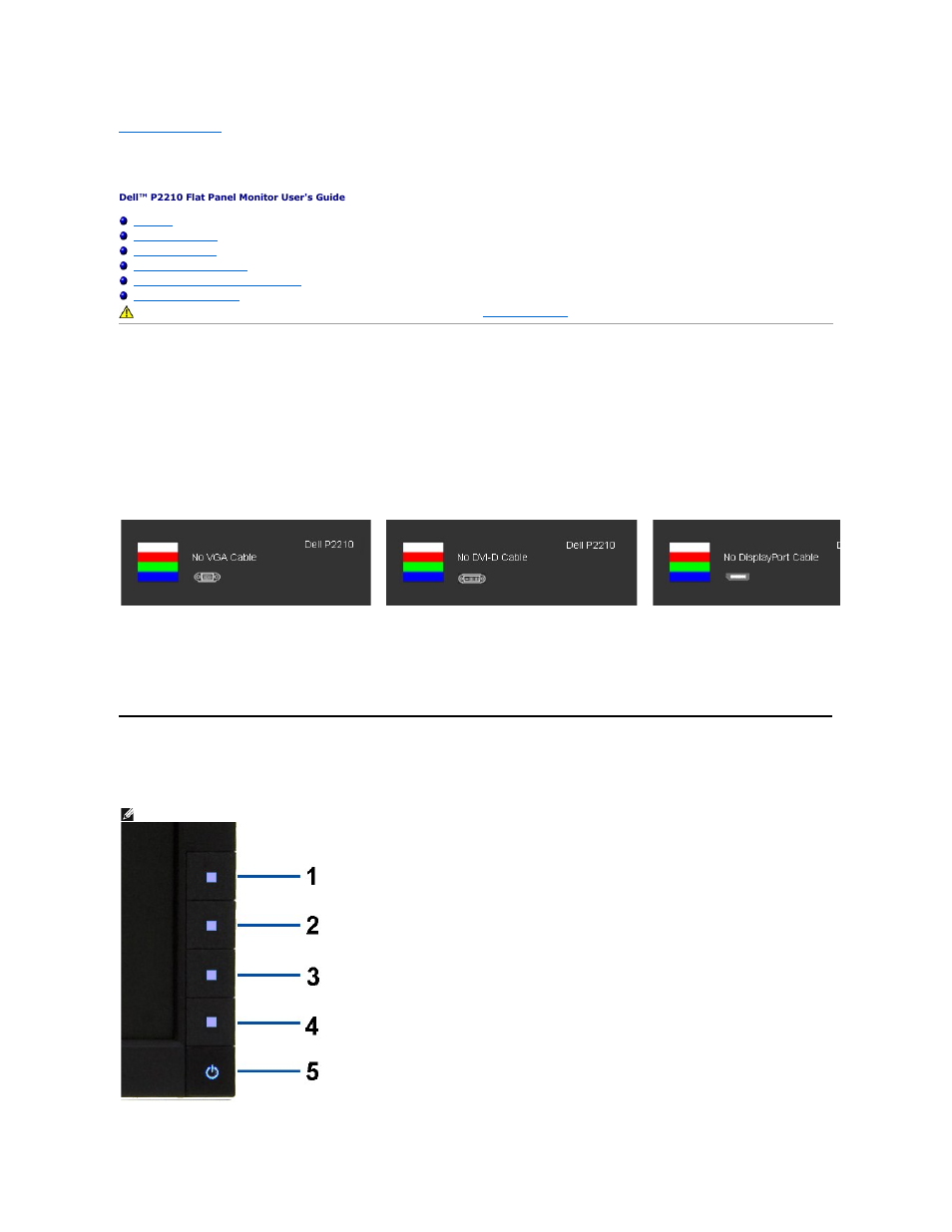 Troubleshooting, Self-test, Built-in diagnostics | Dell P2210 Monitor User Manual | Page 29 / 32