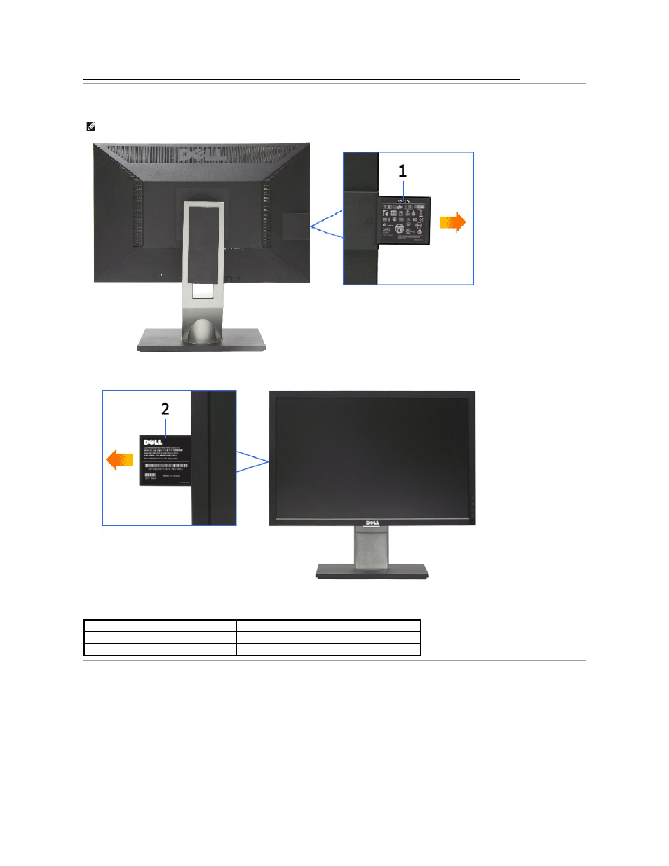 Label card view, Side view | Dell P2210 Monitor User Manual | Page 5 / 32