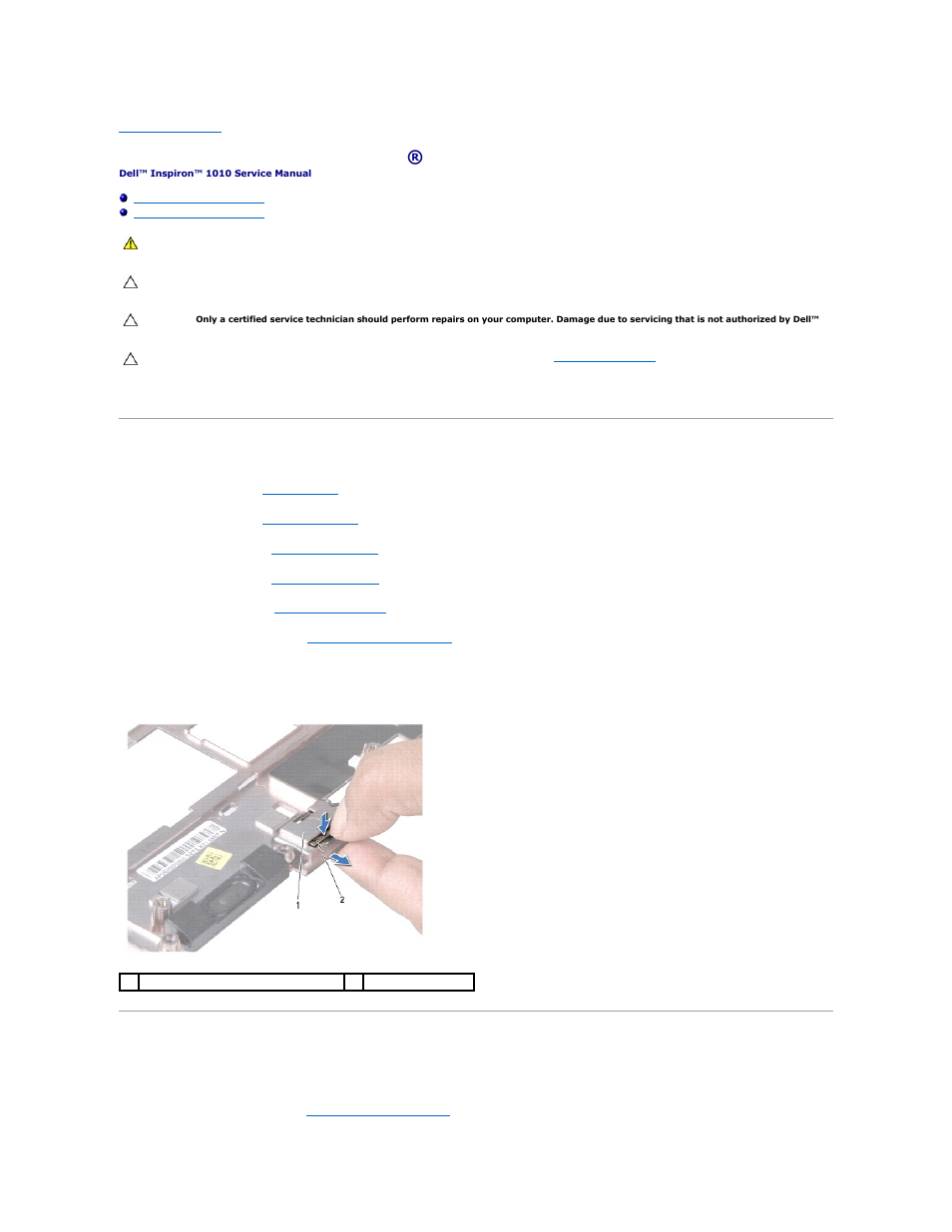 Internal card with bluetooth® wireless technology, Removing the bluetooth card, Replacing the bluetooth card | Dell Inspiron Mini 10 (1010, Early 2009) User Manual | Page 10 / 44