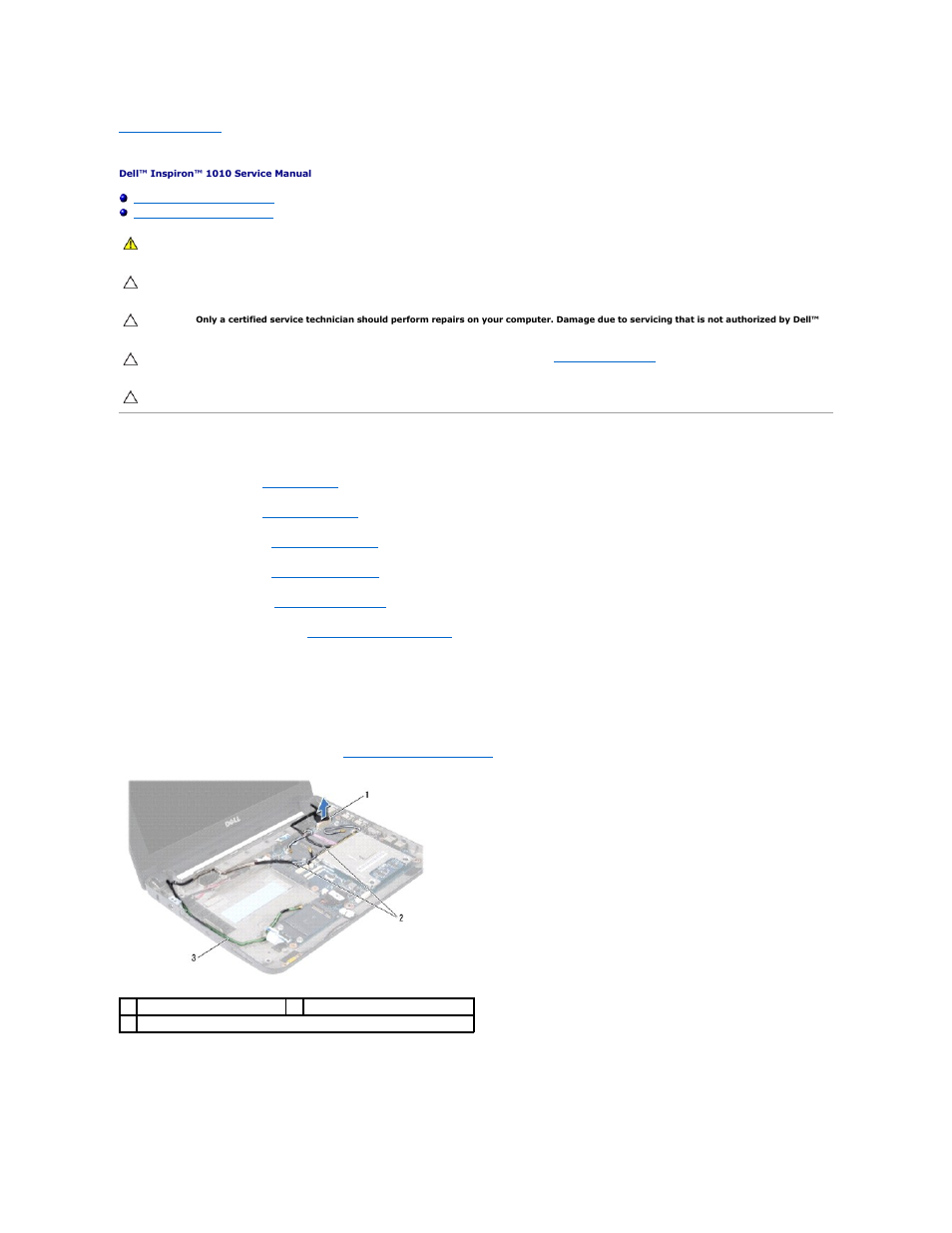 Display, Removing the display assembly | Dell Inspiron Mini 10 (1010, Early 2009) User Manual | Page 16 / 44