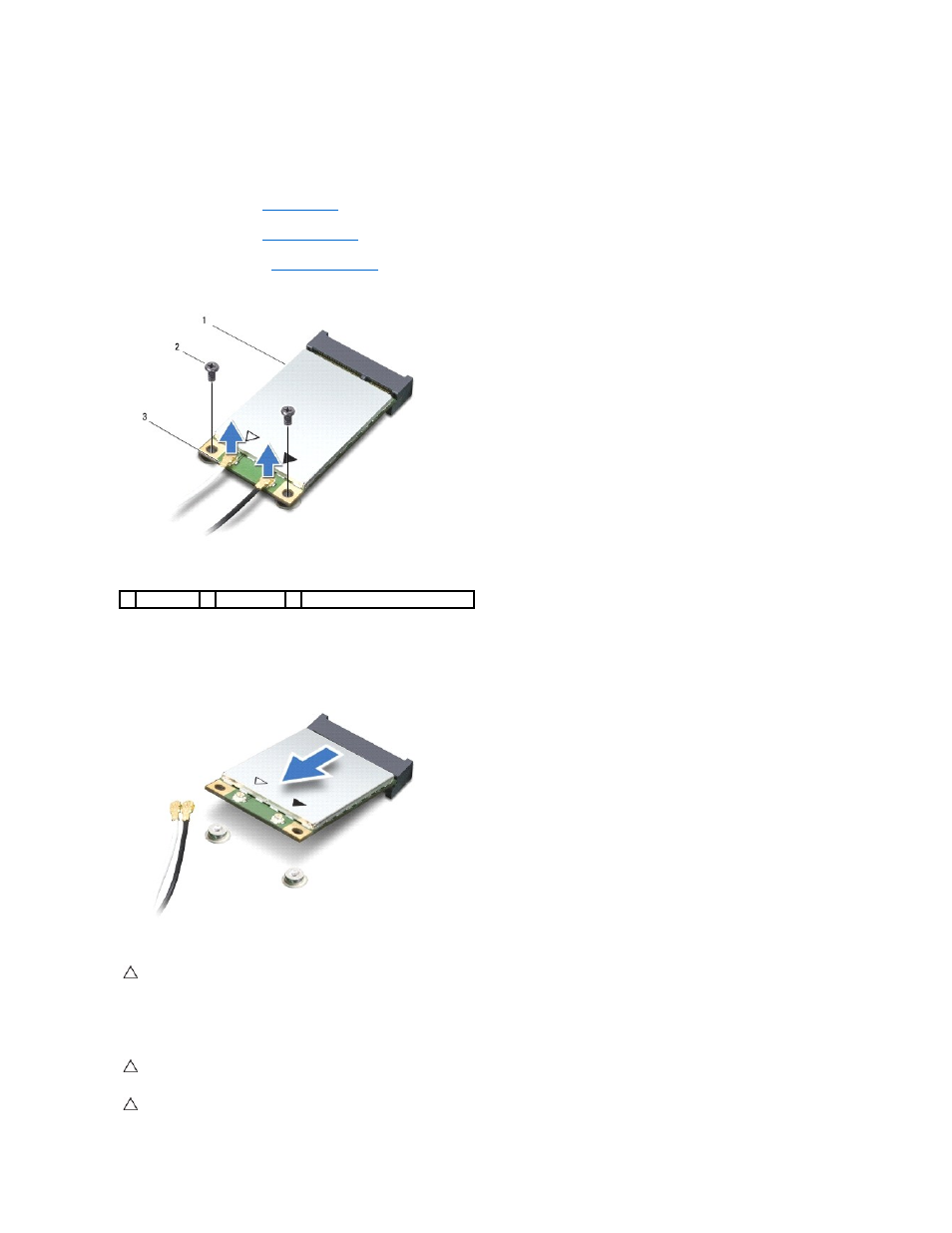 Removing the mini-card, Replacing the mini-card | Dell Inspiron Mini 10 (1010, Early 2009) User Manual | Page 25 / 44