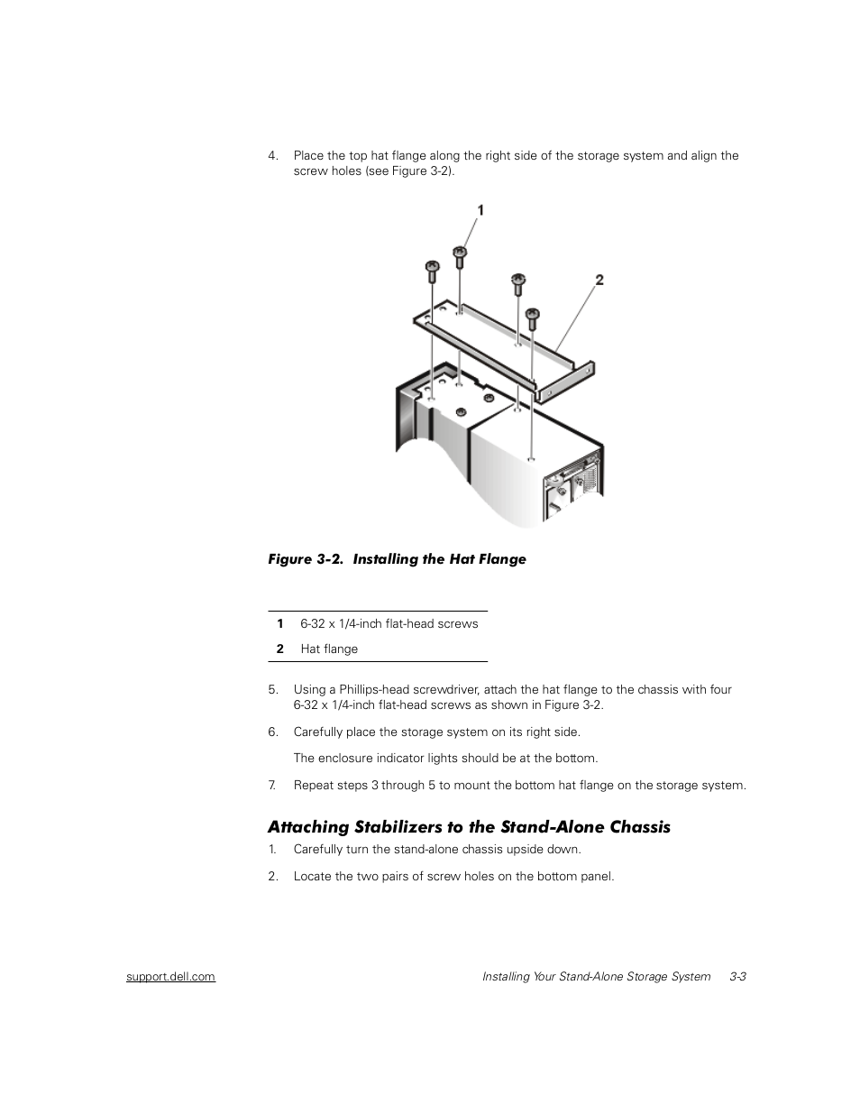 Attaching stabilizers to the stand-alone chassis, Wwdfklqj 6wdelol]huv wr wkh 6wdqg$orqh &kdvvlv | Dell PowerVault 211S (SCSI) User Manual | Page 35 / 148