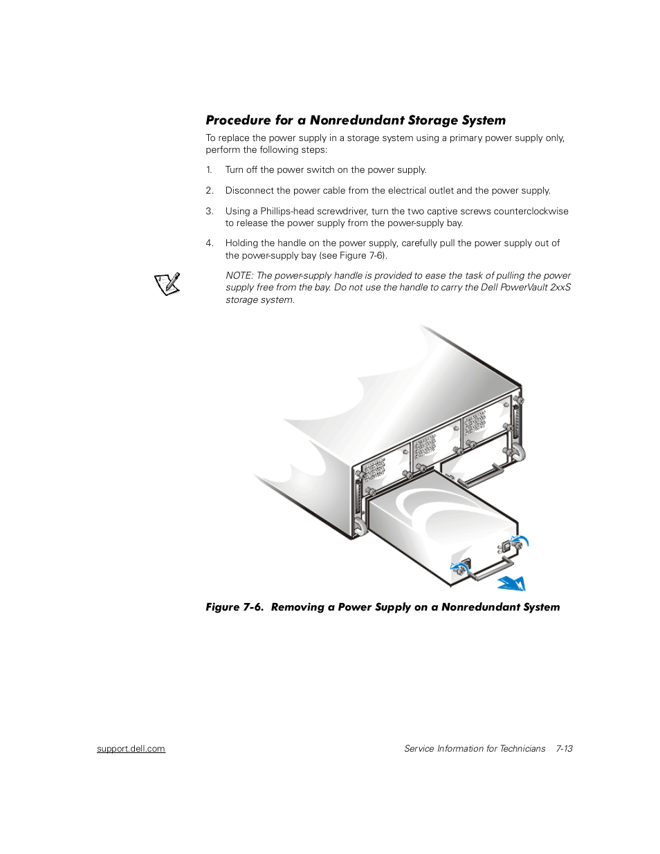 Procedure for a nonredundant storage system, 3urfhgxuh iru d 1rquhgxqgdqw 6wrudjh 6\vwhp | Dell PowerVault 211S (SCSI) User Manual | Page 71 / 148
