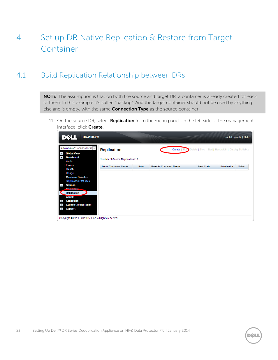 1 build replication relationship between drs, Build replication relationship between drs | Dell PowerVault DR6000 User Manual | Page 23 / 37
