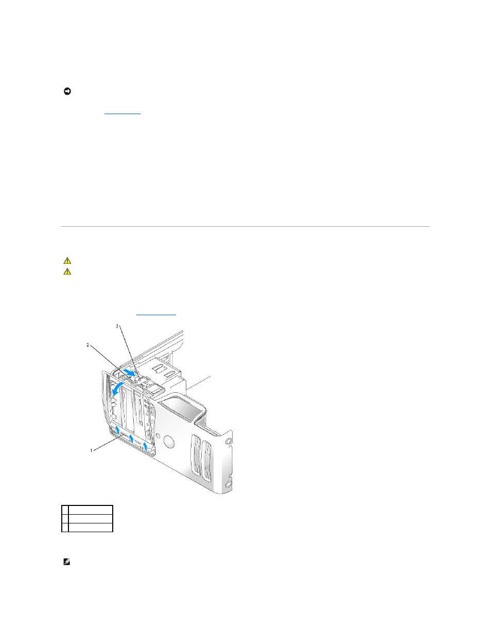 Drive panels, Removing the drive panel | Dell Dimension 5000 User Manual | Page 22 / 55