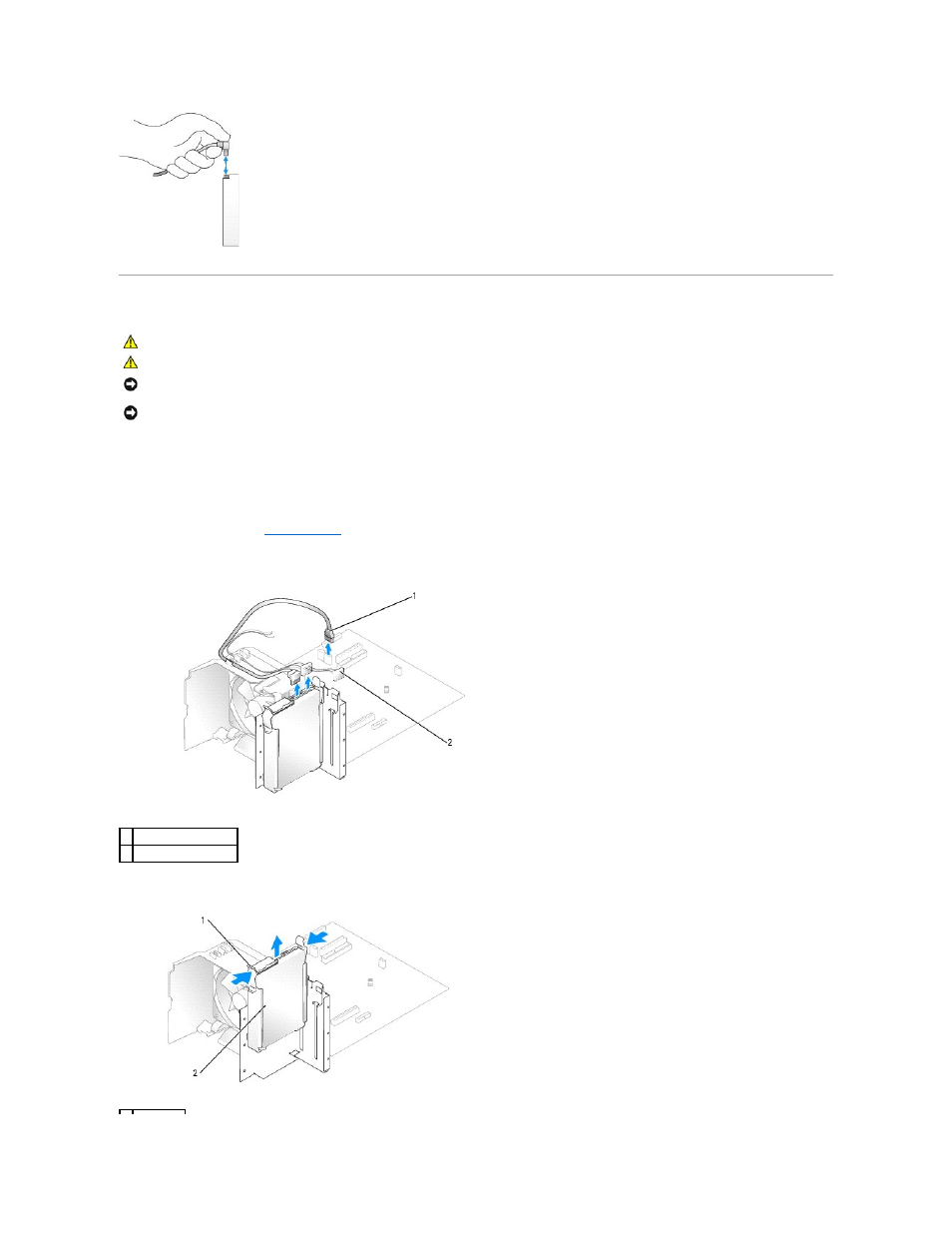 Hard drive, Removing a hard drive | Dell Dimension 5000 User Manual | Page 26 / 55