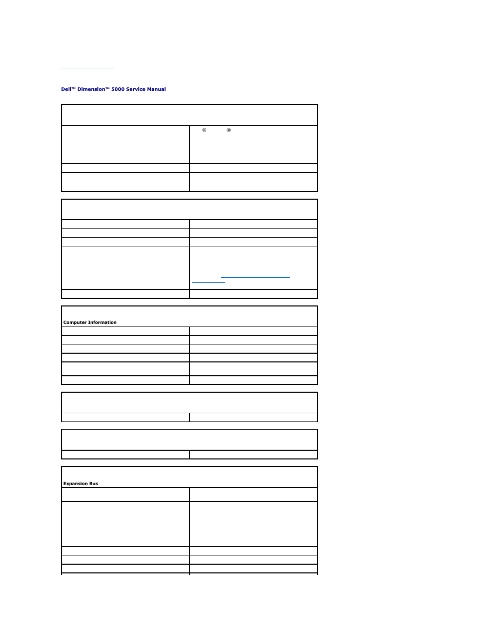 Specifications | Dell Dimension 5000 User Manual | Page 43 / 55