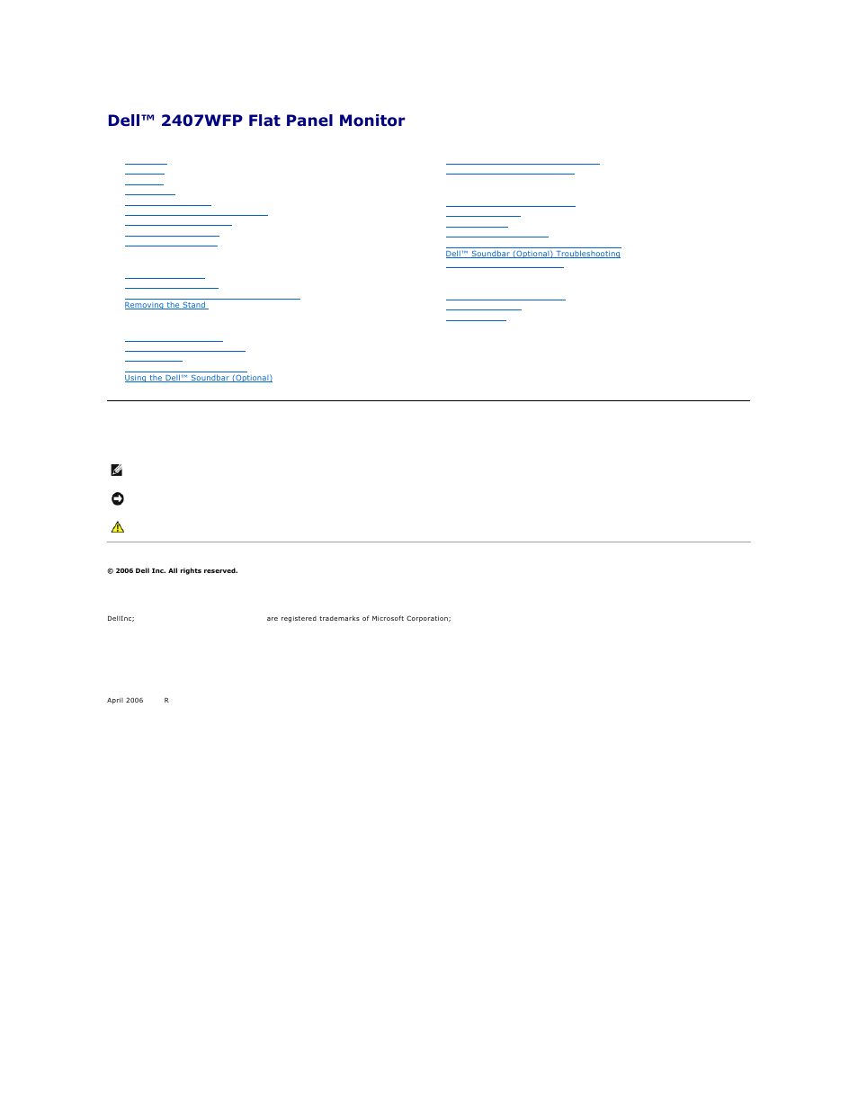 Dell 2407WFP Monitor User Manual | 51 pages