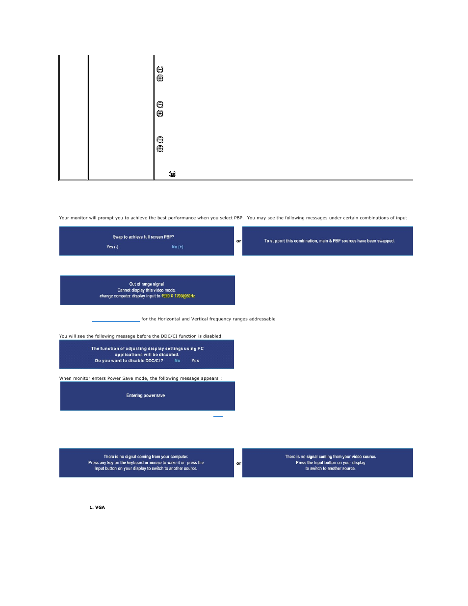 Osd warning messages | Dell 2407WFP Monitor User Manual | Page 41 / 51