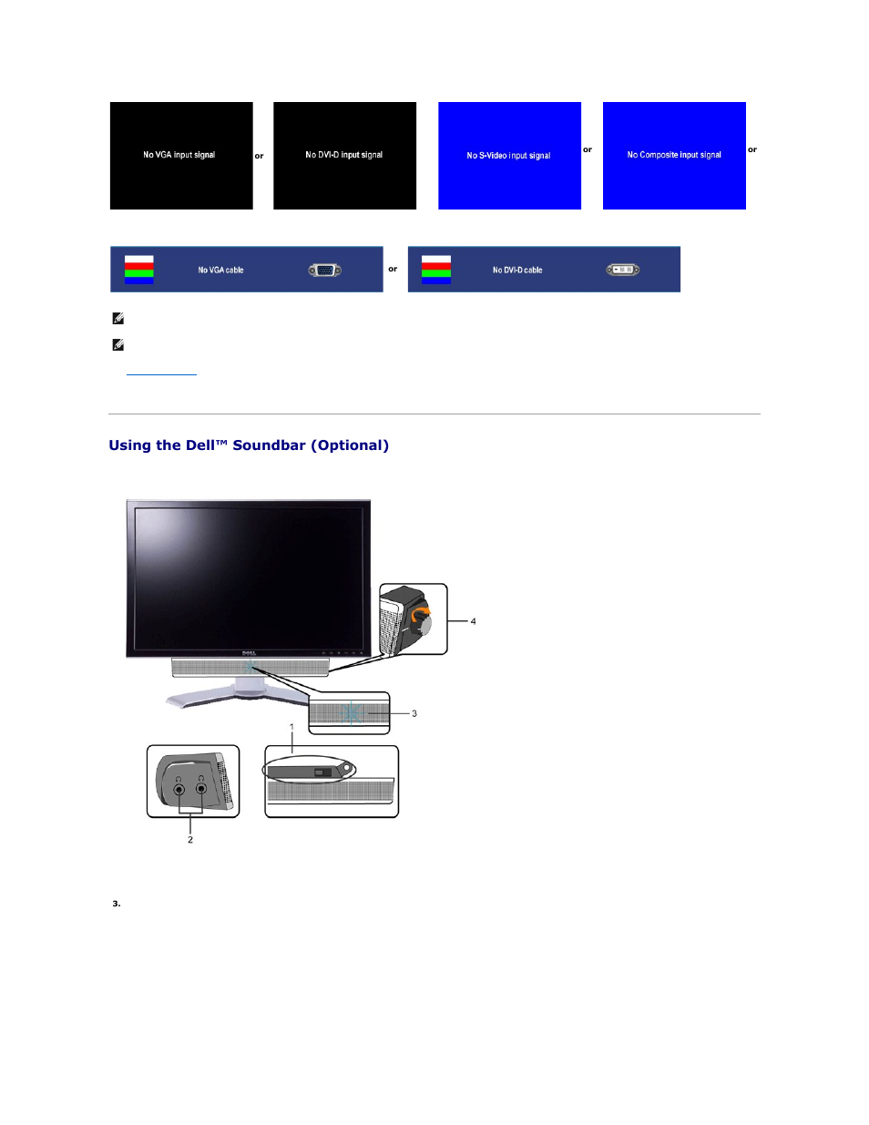 Using the dell™ soundbar (optional), Soundbar attachment to the monitor | Dell 2407WFP Monitor User Manual | Page 42 / 51
