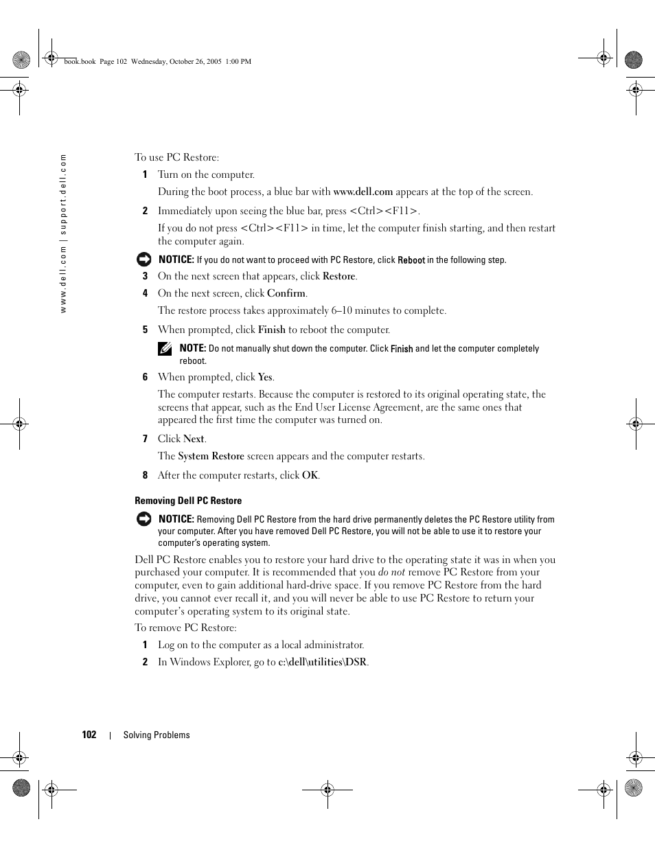 Dell XPS M140 (MXC051, Late 2005) User Manual | Page 102 / 180