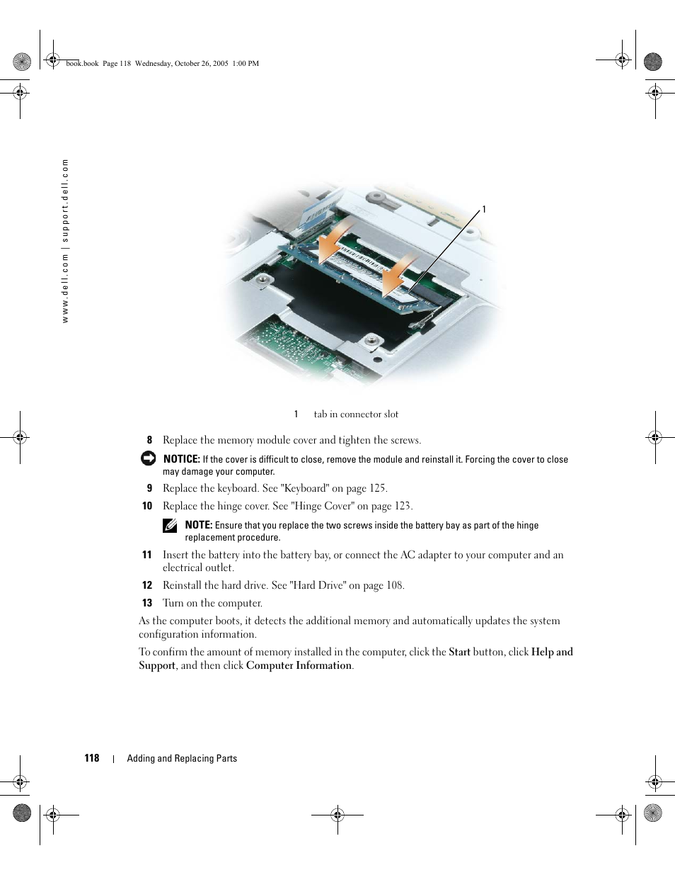 Dell XPS M140 (MXC051, Late 2005) User Manual | Page 118 / 180