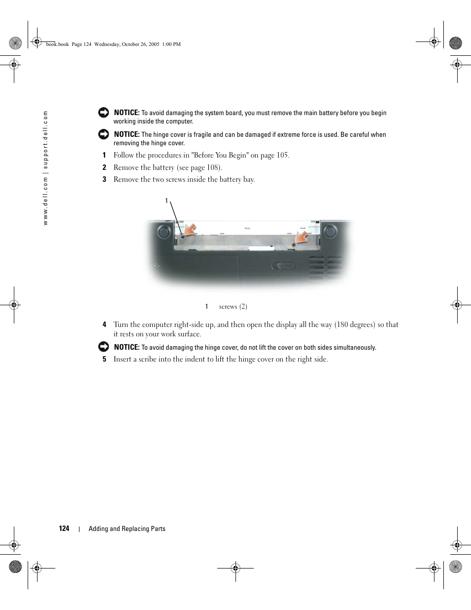 Dell XPS M140 (MXC051, Late 2005) User Manual | Page 124 / 180