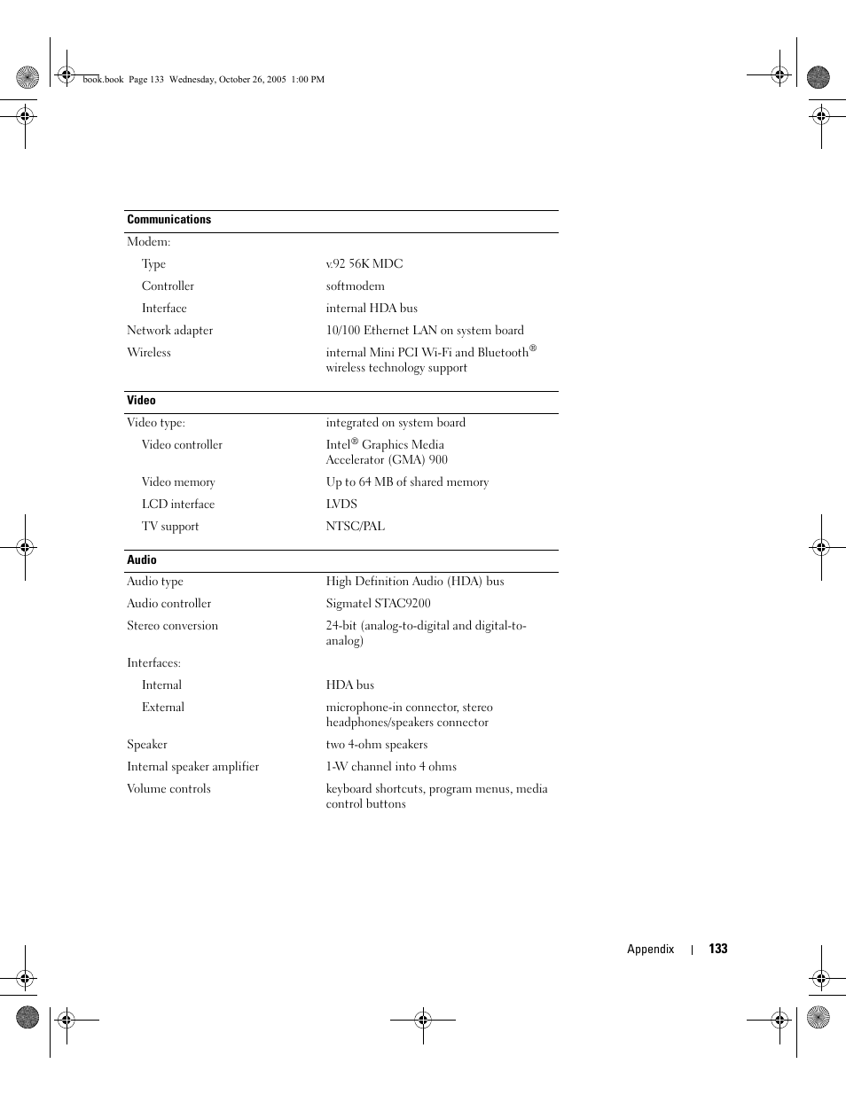Dell XPS M140 (MXC051, Late 2005) User Manual | Page 133 / 180