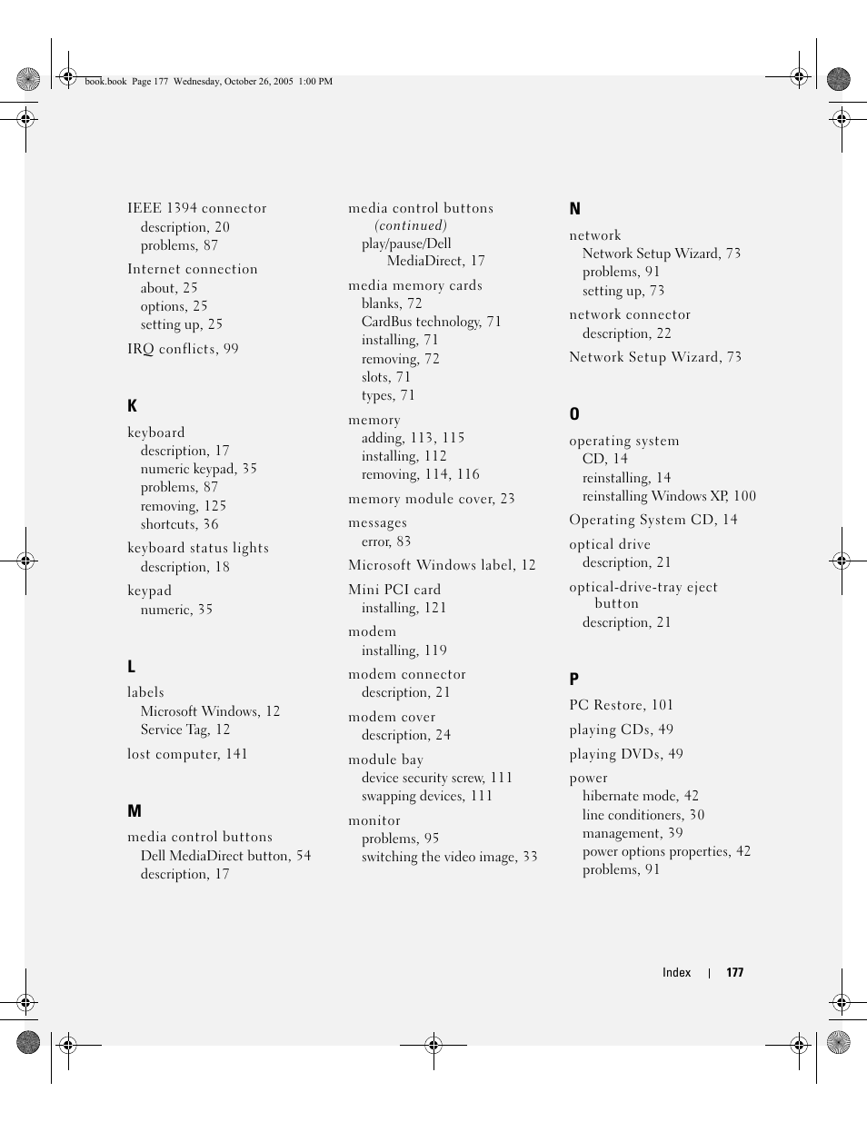 Dell XPS M140 (MXC051, Late 2005) User Manual | Page 177 / 180