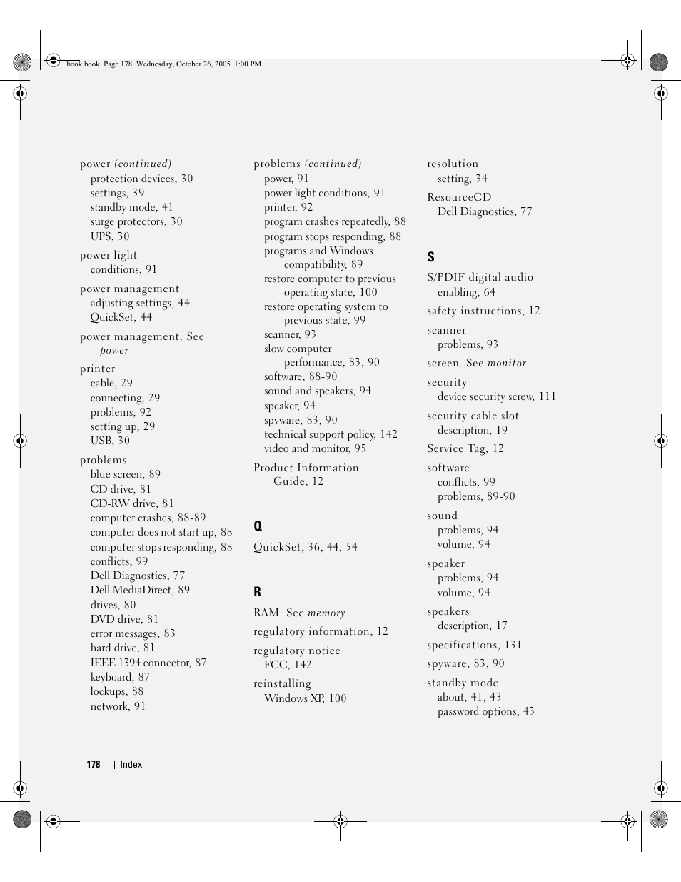 Dell XPS M140 (MXC051, Late 2005) User Manual | Page 178 / 180