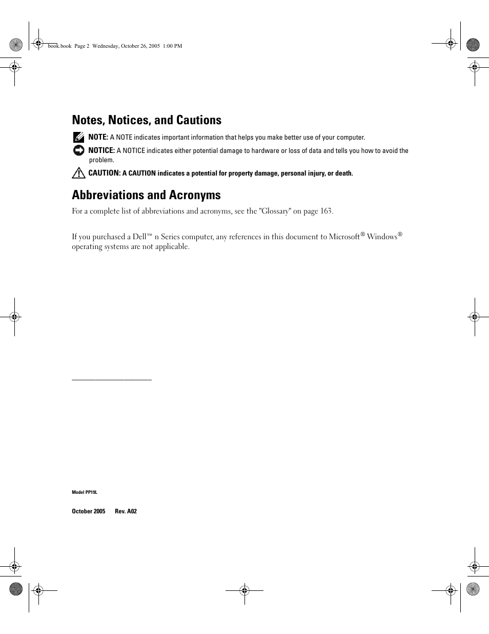 Abbreviations and acronyms | Dell XPS M140 (MXC051, Late 2005) User Manual | Page 2 / 180