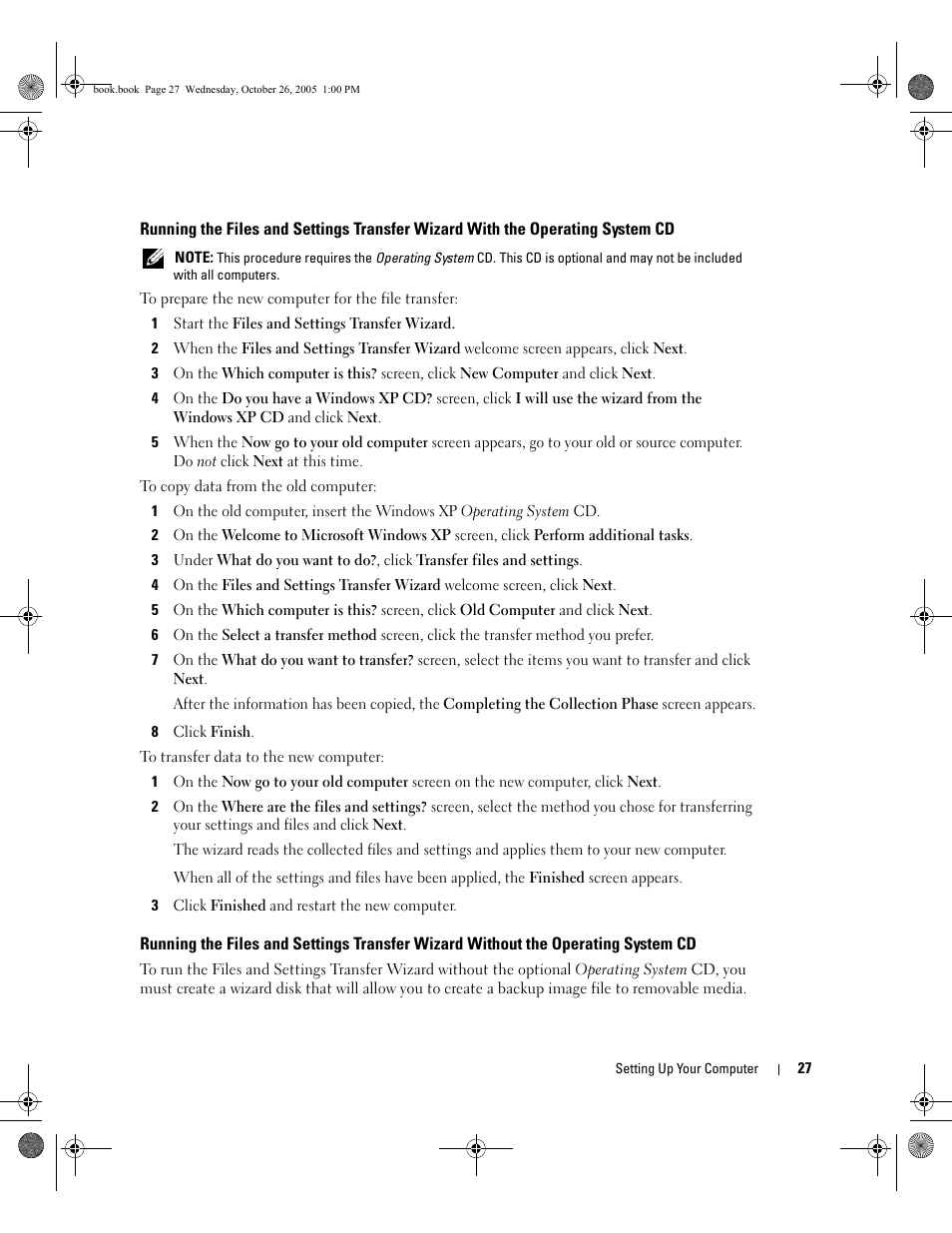 Operating system cd | Dell XPS M140 (MXC051, Late 2005) User Manual | Page 27 / 180