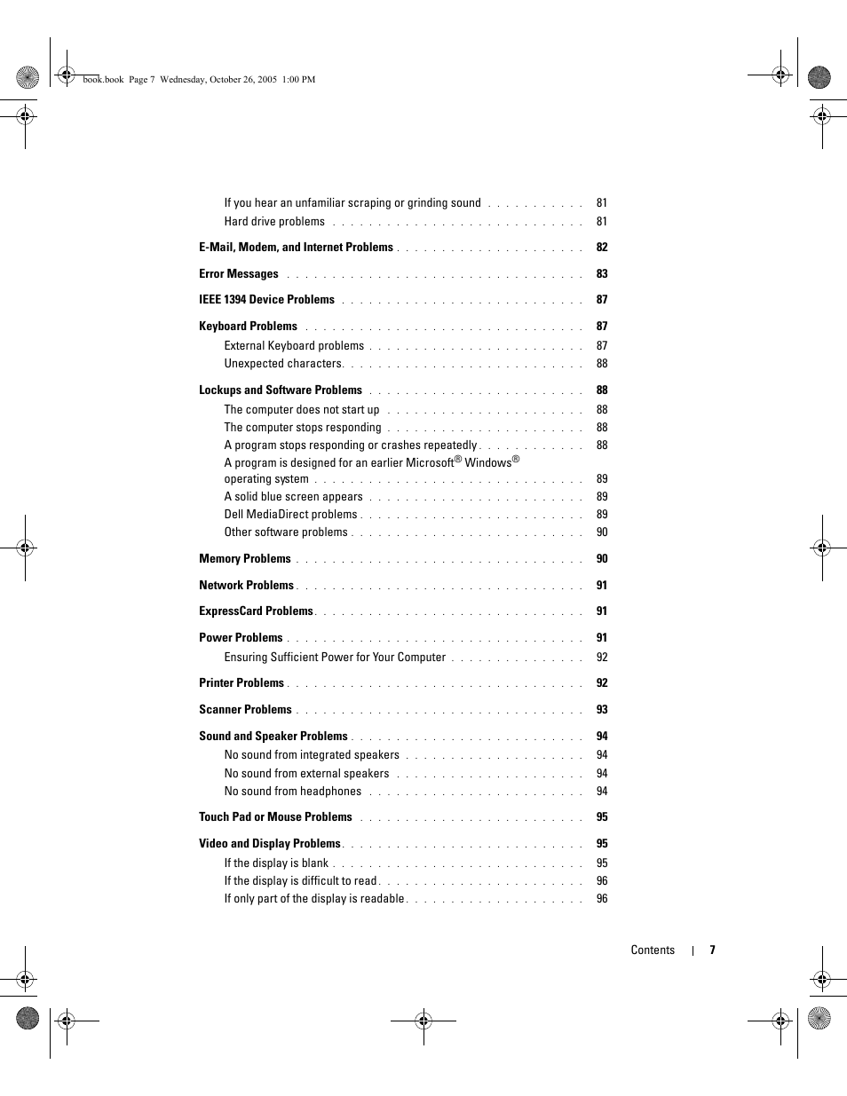 Dell XPS M140 (MXC051, Late 2005) User Manual | Page 7 / 180