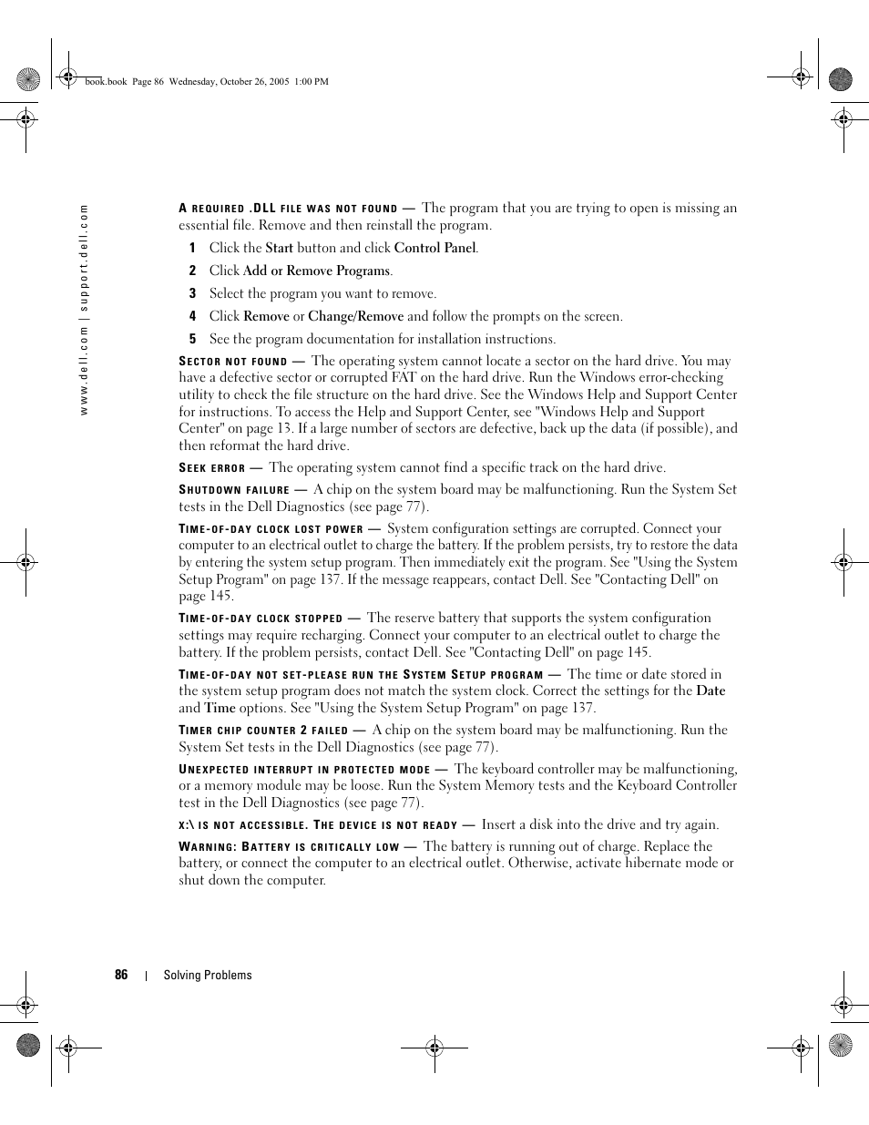 Dell XPS M140 (MXC051, Late 2005) User Manual | Page 86 / 180